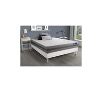 Ensemble matelas ACTIFLEX RELAX Ressorts ensaches + memoire de forme 200x200 Max epaisseur 5zones confort + sommier KIT blanc