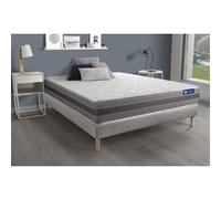 Ensemble matelas ACTIFLEX RELAX Ressorts ensachés + mémoire de forme 200x200 Max épaisseur 5zones confort + sommier KIT gris