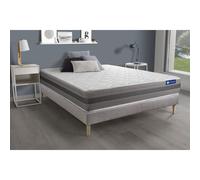 Ensemble matelas ACTIFLEX RELAX Ressorts ensachés + mémoire de forme 200x200 Max épaisseur 5zones confort + sommier KIT gris