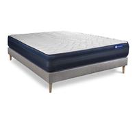 Ensemble matelas ACTIFLEX TECH 160x200 Mémoire de forme Maxi épaisseur 5zones de confort + sommier KIT gris