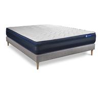 Ensemble Matelas Actiflex Tech 180x200 Memoire De Forme Maxi Epaisseur 5zones De Confort + Sommier Kit Gris