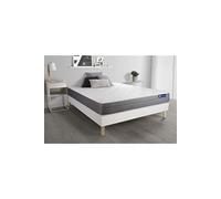 Ensemble matelas ACTILATEX DREAM Latex et mémoire de forme 200x200 cm 5zones de confort + sommier KIT blanc
