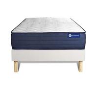 Ensemble matelas ACTILATEX LIFE 120x200 Latex et Mémoire de forme 5zones de confort + sommier KIT blanc