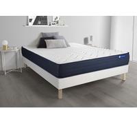 Ensemble matelas ACTILATEX LIFE 140x190 Latex et Mémoire de forme 5zones de confort + sommier KIT blanc