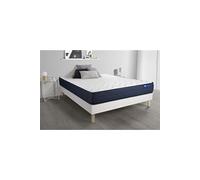Ensemble Matelas Actilatex Life 140x200 Latex Et Memoire De Forme 5zones De Confort + Sommier Kit Blanc