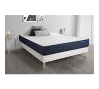 Ensemble matelas ACTILATEX LIFE 200x200 Latex et Memoire de forme 5zones de confort + sommier KIT blanc