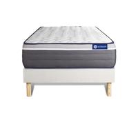 Ensemble Matelas Sommier 120x200 cm - Sommier Blanc (en kit) - Actilatex Plus