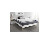 Ensemble matelas ACTILATEX PLUS 140x200 Latex+Mémoire de forme Maxi épaisseur 7zones de confort + sommier KIT blanc G