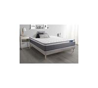 Ensemble matelas ACTILATEX PLUS 140x200 Latex+Memoire de forme Maxi epaisseur 7zones de confort + sommier KIT gris