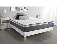 Ensemble Matelas ACTILATEX Plus 180x200 Latex+Mémoire de Forme Maxi épaisseur 7zones de Confort + sommier KIT Blanc - Epaisseur : 26 cm - Confort : Très Ferme