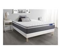 Ensemble matelas ACTILATEX PLUS 180x200 Latex+Memoire de forme Maxi epaisseur 7zones de confort + sommier KIT blanc