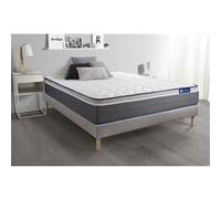 Ensemble matelas ACTILATEX PLUS 200x200 Latex+Mémoire de forme Maxi épaisseur 7zones de confort + sommier KIT gris