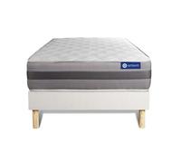 Ensemble matelas ACTILATEX RELAX Latex et mémoire de forme 120x190 cm Maxi épaisseur 5zones de confort + sommier KIT blanc