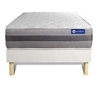 Ensemble matelas ACTILATEX RELAX Latex et mémoire de forme 120x190 cm Maxi épaisseur 5zones de confort + sommier KIT blanc G