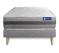 Ensemble Matelas Actilatex Relax Latex Et Memoire De Forme 120x190 Cm Maxi Epaisseur 5zones De Confort + Sommier Kit Gris