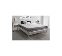 Ensemble matelas ACTILATEX RELAX Latex et mémoire de forme 140x190 cm Maxi épaisseur 5zones de confort + sommier KIT gris