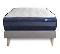 Ensemble matelas ACTILATEX TECH 120x200 Mémoire de forme Maxi épaisseur 5zones de confort + sommier KIT gris G