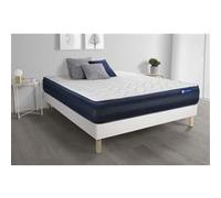 Ensemble Matelas Actilatex Tech 140x200 Memoire De Forme Maxi Epaisseur 5zones De Confort + Sommier Kit Blanc