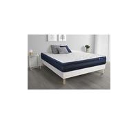 Ensemble Matelas Actilatex Tech 160x200 Memoire De Forme Maxi Epaisseur 5zones De Confort + Sommier Kit Blanc