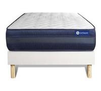 Ensemble Matelas Actilatex Tech 90x200 Memoire De Forme Maxi Epaisseur 5zones De Confort + Sommier Kit Blanc