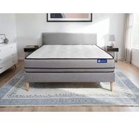Ensemble matelas ACTIMEMO 160x200cm 2 faces à MÉMOIRE DE FORME 3zones de confort + sommier KIT gris