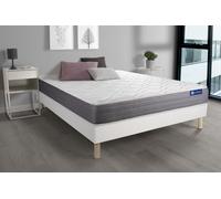 Ensemble Matelas Actimemo Dream Memoire De Forme 140x200 Cm 5zones De Confort + Sommier Kit Blanc