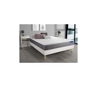 Ensemble matelas ACTIMEMO DREAM memoire de forme 140x200 cm 5zones de confort + sommier KIT blanc