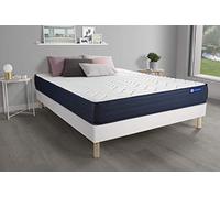 Ensemble Matelas ACTIMEMO Life 140x190 Mémoire de Forme 5zones de Confort + sommier KIT Blanc - Epaisseur : 22 cm - Confort : Très Ferme