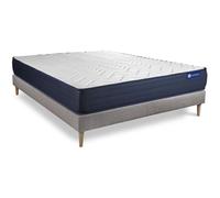 Ensemble matelas ACTIMEMO LIFE 160x200 Mémoire de forme 5zones de confort + sommier KIT gris