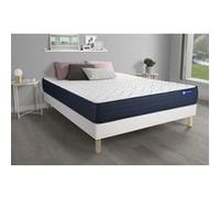 Ensemble Matelas Actimemo Life 180x200 Memoire De Forme 5zones De Confort + Sommier Kit Blanc
