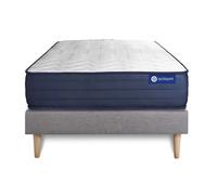 Ensemble Matelas Actimemo Life 90x200 Memoire De Forme 5zones De Confort + Sommier Kit Gris