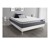 Ensemble Matelas Actimemo Plus 140x190 Memoire De Forme Maxi Epaisseur 7zones De Confort + Sommier Kit Blanc