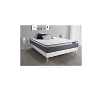 Ensemble Matelas Actimemo Plus 160x200 Memoire De Forme Maxi Epaisseur 7zones De Confort + Sommier Kit Blanc