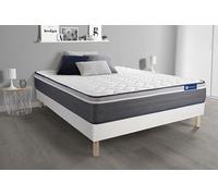 Ensemble matelas ACTIMEMO PLUS 180x200 Mémoire de forme Maxi épaisseur 7zones de confort + sommier KIT blanc