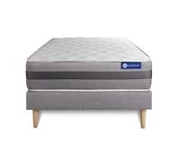 Ensemble matelas ACTIMEMO RELAX memoire de forme 120x200 cm Maxi epaisseur 5zones de confort + sommier KIT gris
