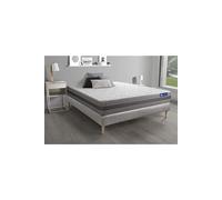 Ensemble matelas ACTIMEMO RELAX memoire de forme 140x190 cm Maxi epaisseur 5zones de confort + sommier KIT gris