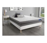 Ensemble Matelas Actimemo Relax Memoire De Forme 180x200 Cm Maxi Epaisseur 5zones De Confort + Sommier Kit Blanc