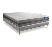 Ensemble matelas ACTIMEMO RELAX memoire de forme 180x200 cm Maxi epaisseur 5zones de confort + sommier KIT gris