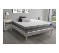 Ensemble matelas ACTIMEMO RELAX mémoire de forme 200x200 cm Maxi épaisseur 5zones de confort + sommier KIT gris