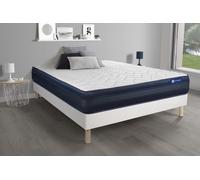 Ensemble Matelas Actimemo Tech 180x200 Memoire De Forme Maxi Epaisseur 5zones De Confort + Sommier Kit Blanc