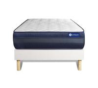 Ensemble Matelas Actimemo Tech 90x190 Memoire De Forme Maxi Epaisseur 5zones De Confort + Sommier Kit Blanc