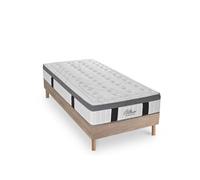 Ensemble Matelas Altesse Mousse Accueil Mémoire - 26 cm et Sommier Kit Bois - 90 x 200 cm