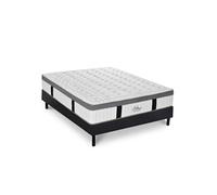 Ensemble Matelas Altesse Mousse Haute densité Accueil Mémoire - 26 cm et Kit Bois Noir - 90 x 200 cm
