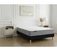 Ensemble matelas APOLLINE 24 cm 638 ressorts ensachés + sommier tapissier + pieds 160x200 BOBOCHIC 160x200