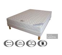 Ensemble matelas Ariane 70x190 + sommier tapissier + jeu de 4 pieds offerts - PROMO MATELAS - Très ferme - Blanc