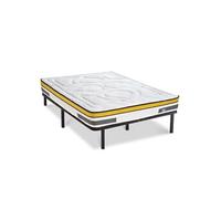 Ensemble Matelas Aubertin Ressorts ensachés Accueil mémoire et sommier cadre métal - 90 x200 cm