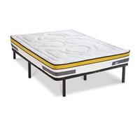 Ensemble Matelas Aubertin Ressorts ensachés Accueil mémoire et sommier cadre métal - 90 x200 cm G