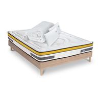 Ensemble Matelas Aubertin Ressorts ensachés Accueil mémoire + sommier + accessoires - 160 x 200
