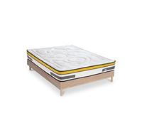 Ensemble Matelas Aubertin Ressorts ensachés Accueil mémoire + sommier kit bois - 140 x 190 cm
