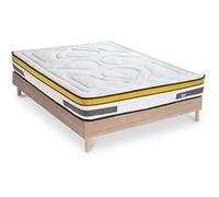 Ensemble Matelas Aubertin Ressorts ensachés Accueil mémoire + sommier kit bois - 140 x 190 cm G